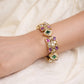 Rajwada Multi Colour Alloy Stone And Pearl Bracelet For Women