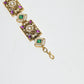 Rajwada Multi Colour Alloy Stone And Pearl Bracelet For Women