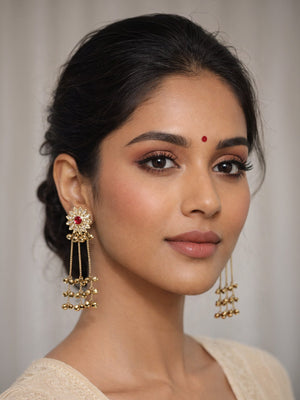 Rajwada Gold Alloy Stone Earrings For Women