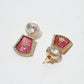 Rajwada Pink And White Alloy Stone Jewellery Set For Women