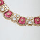 Rajwada Pink And White Alloy Stone Jewellery Set For Women