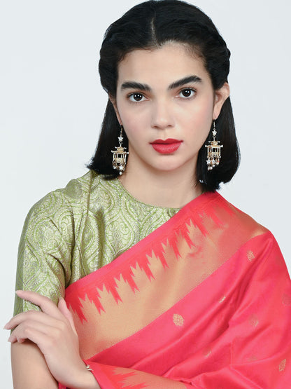 Rajwada Gold Alloy Embellished Earrings For Women