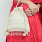 Rajwada Off White & Golden Silk Blend Woven Potli For Women