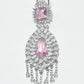 Rajwada Pink And Silver Alloy Stone Earrings For Women