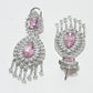 Rajwada Pink And Silver Alloy Stone Earrings For Women