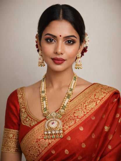 Rajwada Gold Alloy Stone And Cutdana Jewellery Set For Women