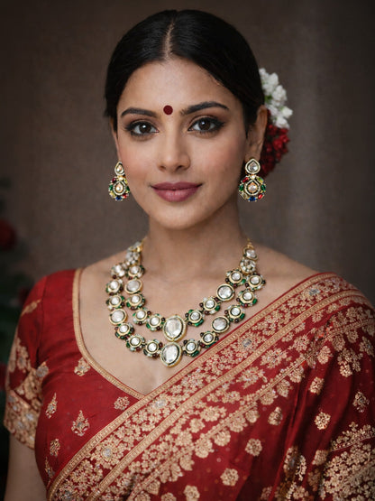 Rajwada Multicolour Alloy Stone Jewellery Set For Women