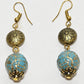 Rajwada Golden And Teal Blue PU Embellished Jewellery Set For Women