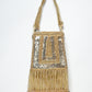 Rajwada Golden Suede Sequence Embellished Potli For Women