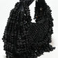 Rajwada Black Suede Stone And Pearl Embellished Clutch For Women