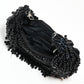Rajwada Black Suede Stone And Pearl Embellished Clutch For Women