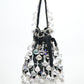 Rajwada Black Suede Stone And Pearl Embellished Potli For Women