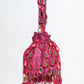 Rajwada Dark Pink Suede Cutdana And Mirror Embellished Potli For Women