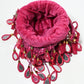 Rajwada Dark Pink Suede Cutdana And Mirror Embellished Potli For Women