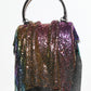 Rajwada Multicolor Suede Sequence Embellished Clutch For Women
