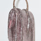 Rajwada Light Pink Suede Sequence Embellished Clutch For Women