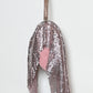 Rajwada Light Pink Suede Sequence Embellished Clutch For Women