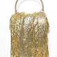 Rajwada Golden Suede Sequence Embellished Clutch For Women