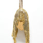 Rajwada Golden Suede Sequence Embellished Clutch For Women