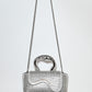 Rajwada Silver PU Stone Embellished Clutch For Women
