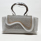 Rajwada Silver PU Stone Embellished Clutch For Women