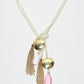 Rajwada White And Gold Alloy Pearl Embellished Tie For Women