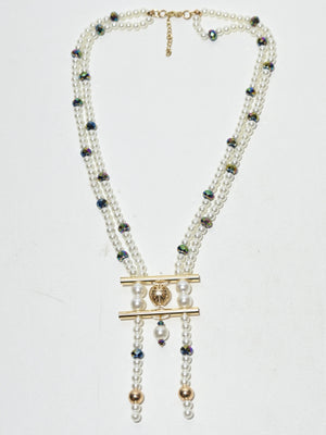 Rajwada White Alloy Pearl Neckpiece For Women