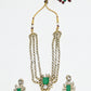 Rajwada White And Green Alloy Stone Jewellery Set For Women