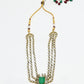 Rajwada White And Green Alloy Stone Jewellery Set For Women