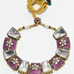 Rajwada Pink And White Alloy Stone Jewellery Set For Women