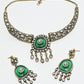Rajwada Green Alloy Stone Jewellery Set For Women