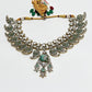 Rajwada White And Green Alloy Stone Jewellery Set For Women