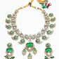 Rajwada White And Green Alloy Stone Jewellery Set For Women