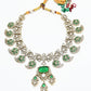Rajwada White And Green Alloy Stone Jewellery Set For Women