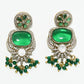 Rajwada White And Green Alloy Stone Jewellery Set For Women