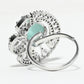 Rajwada Aqua Green And White Alloy Embellished Ring For Women