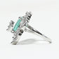 Rajwada Aqua Green And White Alloy Embellished Ring For Women