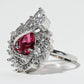 Rajwada Pink And White Alloy Embellished Ring For Women