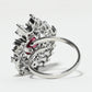 Rajwada Pink And White Alloy Embellished Ring For Women