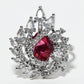 Rajwada Pink And White Alloy Embellished Ring For Women