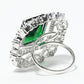 Rajwada Green And White Alloy Embellished Ring For Women