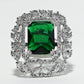 Rajwada Green And White Alloy Embellished Ring For Women