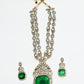 Rajwada White And Green Alloy Stone Jewellery Set For Women