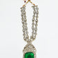 Rajwada White And Green Alloy Stone Jewellery Set For Women