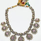 Rajwada Pink And White Alloy Stone Jewellery Set For Women