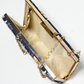 Rajwada Navy Blue Suede Floral Embroidery Embroidered Clutch For Women