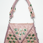 Rajwada Light Pink Suede Cutdana Embellished Clutch For Women