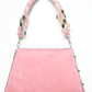 Rajwada Light Pink Suede Cutdana Embellished Clutch For Women