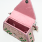 Rajwada Light Pink Suede Cutdana Embellished Clutch For Women
