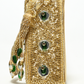 Rajwada Cream Suede Cutdana And Mirror Work Embellished Clutch For Women